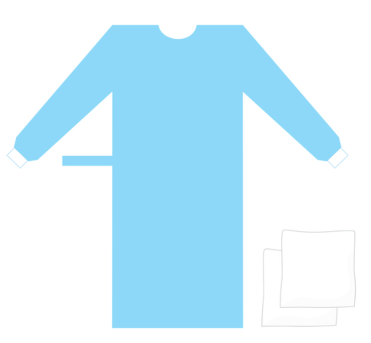 Coverline Хірургічний халат SMMMS Standart, Dressy Gown, ХХL + 2 абсорбуючі рушники 30х34см